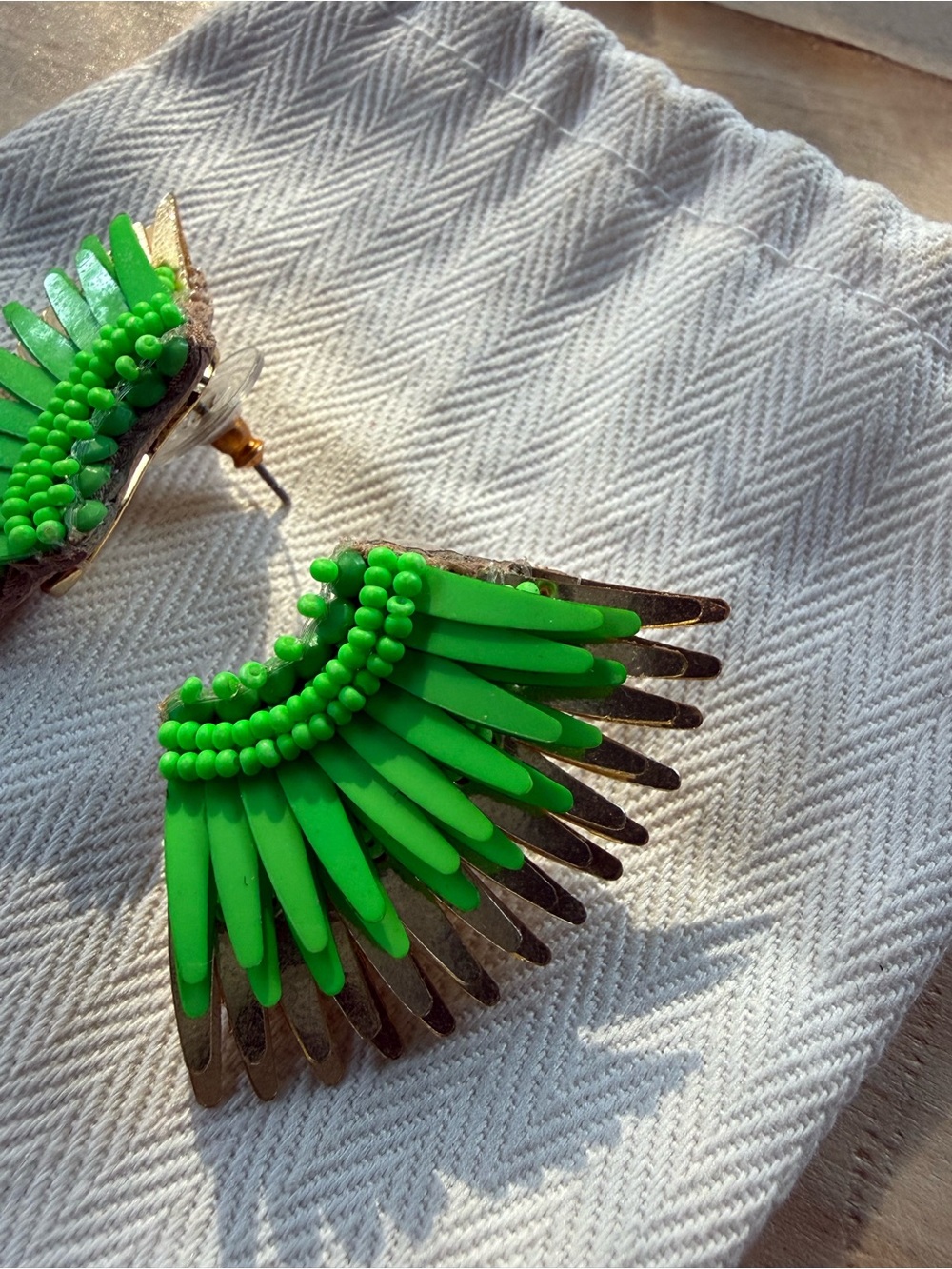 Mignonne Gavigan Mini Madeline Earrings in Limited Edition Lime Gold - Picture 3 of 11